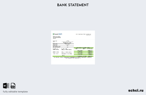 цифровая загрузка Румыния Garanti BBVA шаблон слова банковской выписки